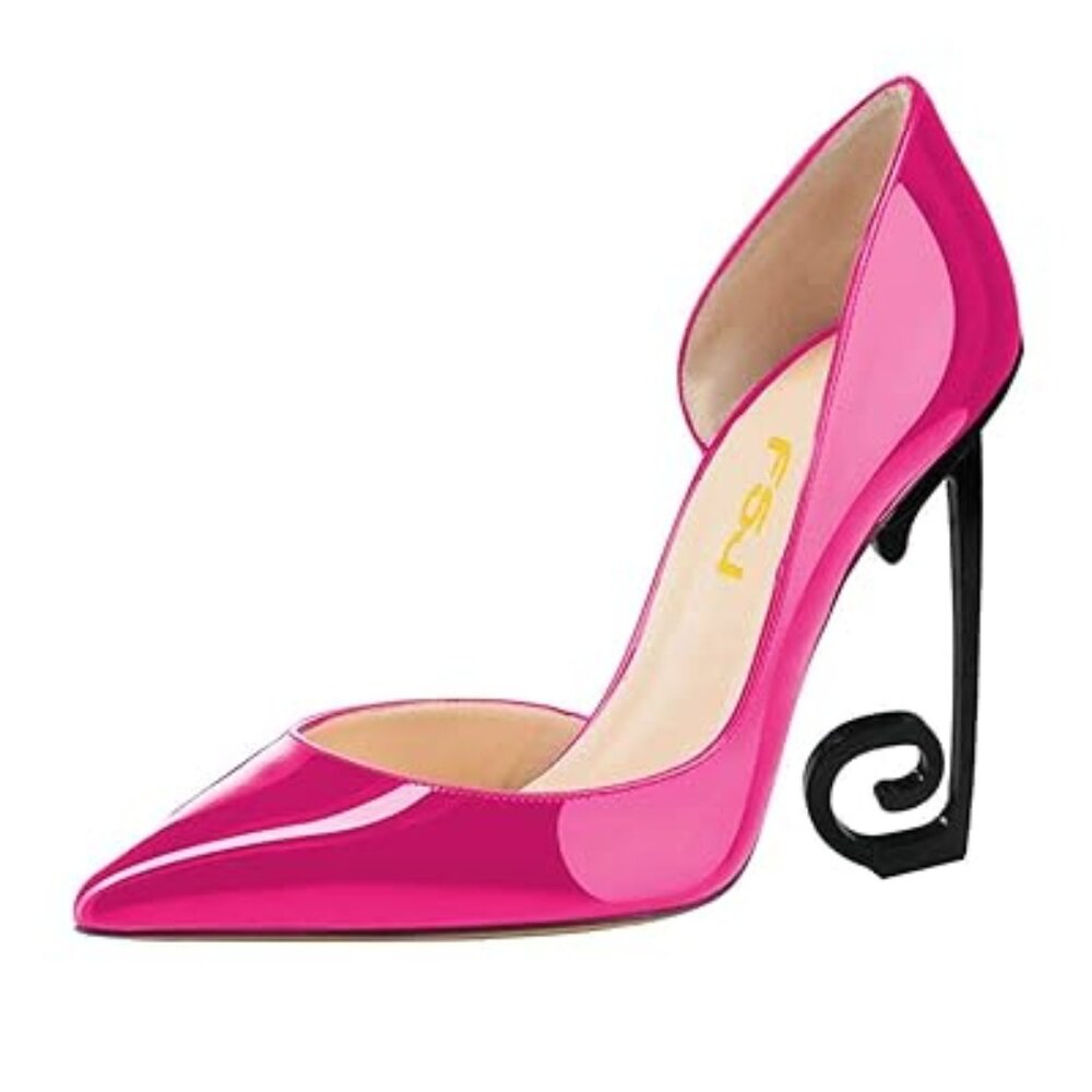 Fsj Comfort Pointed Toe Pumps For Women Black High Heel Dorsay Slip On Party Pro
